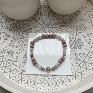 Desert Sand beaded bracelet with Moonstone